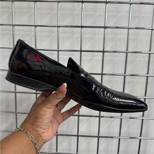 Prada Black Mens loafers patent leather mens size 11